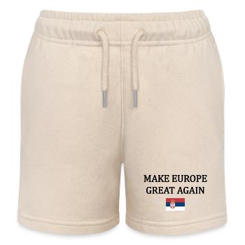 Make Europe Great Again – Serbia - Kids Organic Sweat Shorts by Stanley/Stella - soft Ecru - Front