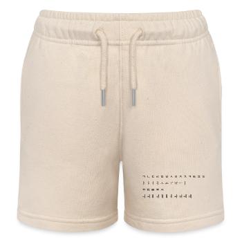 Korean alphabet - Kids Organic Sweat Shorts by Stanley/Stella - soft Ecru - Front