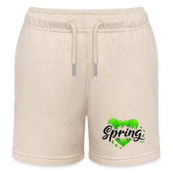 Spring Beginning of Spring Hearts - Kids Organic Sweat Shorts by Stanley/Stella - soft Ecru - Front