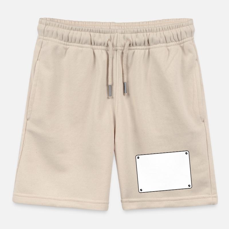Plate White Shield Kids Organic Sweat Shorts by Stanley/Stella