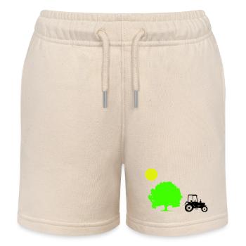 tractor - Kids Organic Sweat Shorts by Stanley/Stella - soft Ecru - Front