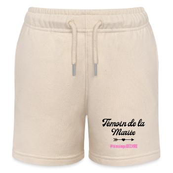 Témoin de la mariée-tshirt assorti - Short de jogging enfant bio Stanley/Stella - écru doux - Devant