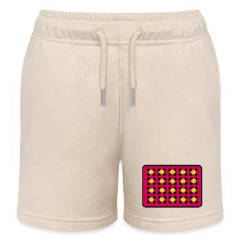 Fleurs sur pois - Short de jogging enfant bio Stanley/Stella - écru doux - Devant