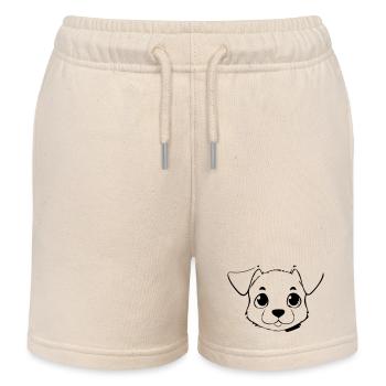 Niedlicher Hund - Kinder Organic Joggingshorts Mini Bolter von Stanley/Stella - Natur - Vorne