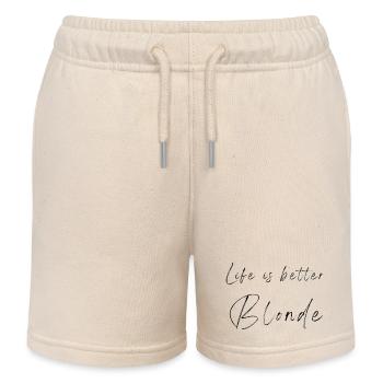 Das Leben ist besser blond - schwarze Schrift - Kinder Organic Joggingshorts Mini Bolter von Stanley/Stella - Natur - Vorne