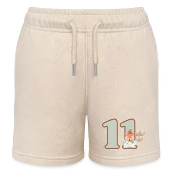 11e anniversaire renard fleurs - Short de jogging enfant bio Stanley/Stella - écru doux - Devant