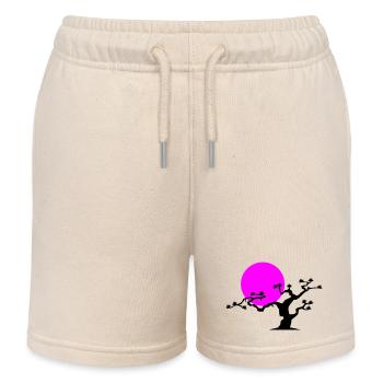 Japanese Tree - Kids Organic Sweat Shorts by Stanley/Stella - soft Ecru - Front