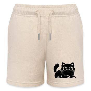 Dessin de chats chats chanceux mignons - Short de jogging enfant bio Stanley/Stella - écru doux - Devant