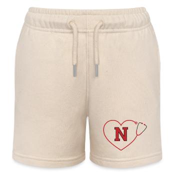 Buchstabe n Stethoskop - Kinder Organic Joggingshorts Mini Bolter von Stanley/Stella - Natur - Vorne