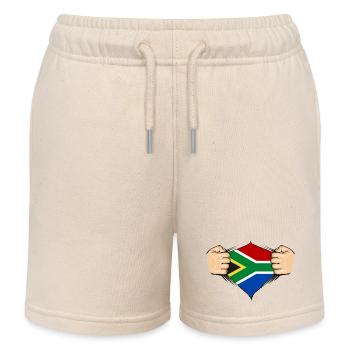 Südafrika Flagge Design - Kinder Organic Joggingshorts Mini Bolter von Stanley/Stella - Natur - Vorne
