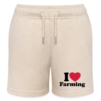 I love farming - Short de jogging enfant bio Stanley/Stella - écru doux - Devant