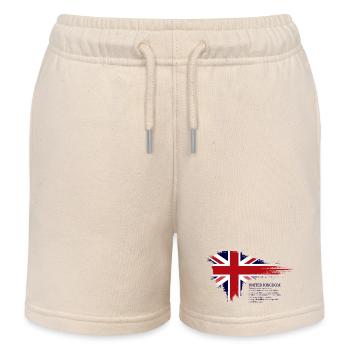 Brushstroke Union Jack Flag - Kids Organic Sweat Shorts by Stanley/Stella - soft Ecru - Front