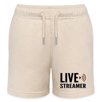 Streamer en direct - Short de jogging enfant bio Stanley/Stella - écru doux - Devant
