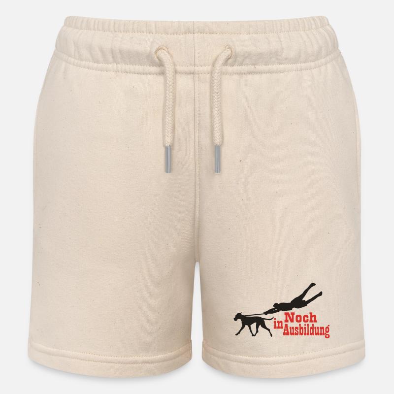 Encore en formation - variante 2 couleurs - Short de jogging enfant bio Stanley/Stella - écru doux