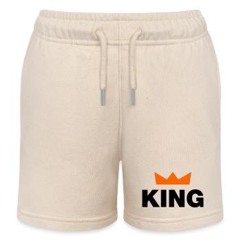 Roi avec couronne / 2 couleurs - Short de jogging enfant bio Stanley/Stella - écru doux - Devant