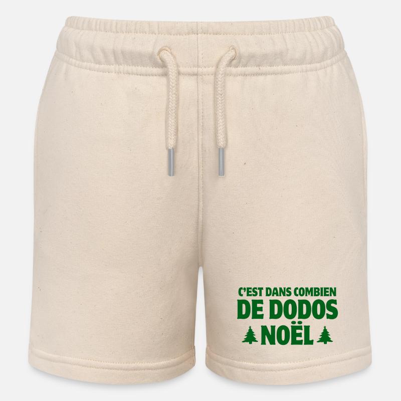 noël, joyeux Noël, sapin de Noël - Short de jogging enfant bio Stanley/Stella - écru doux