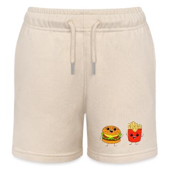 Burgers et frites - Short de jogging enfant bio Stanley/Stella - écru doux - Devant