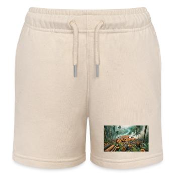 Stop Extinction: Forest Protection Design - Kids Organic Sweat Shorts by Stanley/Stella - soft Ecru - Front