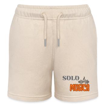 Music note, music only - Kids Organic Sweat Shorts by Stanley/Stella - soft Ecru - Front