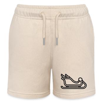 Santa's Schlitten - Kinder Organic Joggingshorts Mini Bolter von Stanley/Stella - Natur - Vorne