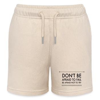 Action Over Fear Quote - Kids Organic Sweat Shorts by Stanley/Stella - soft Ecru - Front