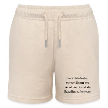 Parents & Paradise: A Path to Happiness - Kids Organic Sweat Shorts by Stanley/Stella - soft Ecru - Front