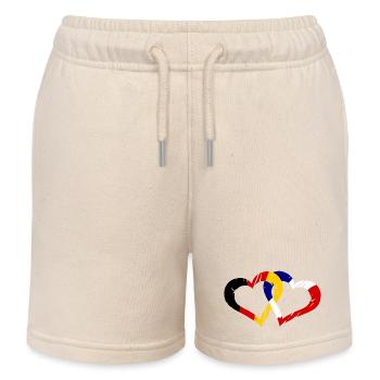 Buntes Pinselherz - Kinder Organic Joggingshorts Mini Bolter von Stanley/Stella - Natur - Vorne