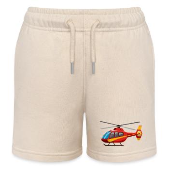 Helicopter - Kids Organic Sweat Shorts by Stanley/Stella - soft Ecru - Front