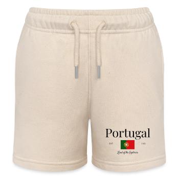 Portugal Flag Land of Explorers - Kids Organic Sweat Shorts by Stanley/Stella - soft Ecru - Front