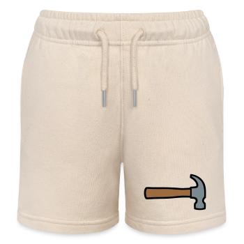 Carpenter's Hammer Tool Icon - Kids Organic Sweat Shorts by Stanley/Stella - soft Ecru - Front
