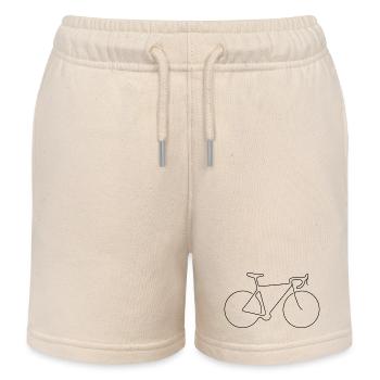 Schwarze Minimalist-Fahrrad-Silhouette - Kinder Organic Joggingshorts Mini Bolter von Stanley/Stella - Natur - Vorne