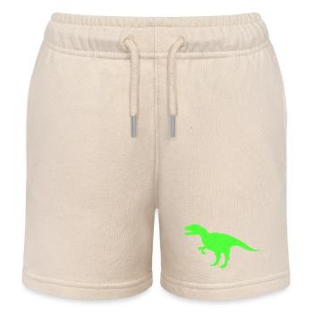 Neon-T-Rex Silhouette - Kinder Organic Joggingshorts Mini Bolter von Stanley/Stella - Natur - Vorne
