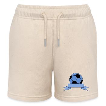 Football Name Banner Ribbon Blue - Kids Organic Sweat Shorts by Stanley/Stella - soft Ecru - Front