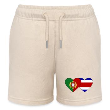 Portugal Costa Rica Flagge Herz - Kinder Organic Joggingshorts Mini Bolter von Stanley/Stella - Natur - Vorne
