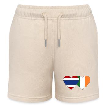 Thailand Irland Flagge Herz - Kinder Organic Joggingshorts Mini Bolter von Stanley/Stella - Natur - Vorne