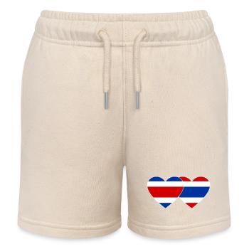 Thailand Costa Rica Flagge Herz - Kinder Organic Joggingshorts Mini Bolter von Stanley/Stella - Natur - Vorne