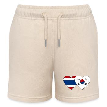 Thailand Südkorea Flagge Herz - Kinder Organic Joggingshorts Mini Bolter von Stanley/Stella - Natur - Vorne