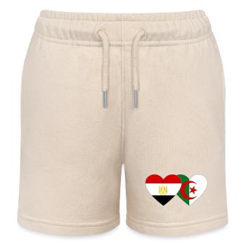 Ägypten Algerien Flagge Herz - Kinder Organic Joggingshorts Mini Bolter von Stanley/Stella - Natur - Vorne