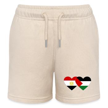 Egypte Palestine Drapeau Coeur - Short de jogging enfant bio Stanley/Stella - écru doux - Devant