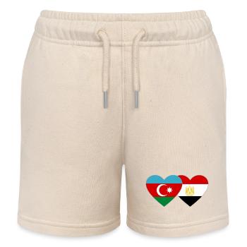 Azerbaïdjan Egypte Drapeau Coeur - Short de jogging enfant bio Stanley/Stella - écru doux - Devant