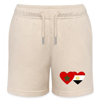 Maroc Egypte Drapeau Coeur - Short de jogging enfant bio Stanley/Stella - écru doux - Devant