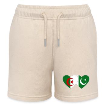Algérie Pakistan Drapeau Coeur - Short de jogging enfant bio Stanley/Stella - écru doux - Devant