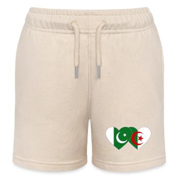 Pakistan Algerien Flagge Herz - Kinder Organic Joggingshorts Mini Bolter von Stanley/Stella - Natur - Vorne
