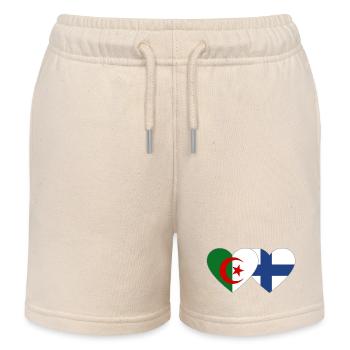 Algérie Finlande Drapeau Coeur - Short de jogging enfant bio Stanley/Stella - écru doux - Devant