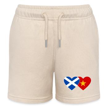Schottland Vietnam Flagge Herz - Kinder Organic Joggingshorts Mini Bolter von Stanley/Stella - Natur - Vorne