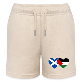 Ecosse Palestine drapeau coeur - Short de jogging enfant bio Stanley/Stella - écru doux - Devant