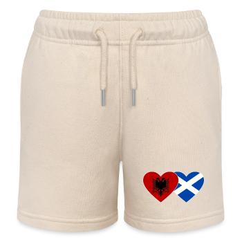 Albanie Ecosse Drapeau Coeur - Short de jogging enfant bio Stanley/Stella - écru doux - Devant