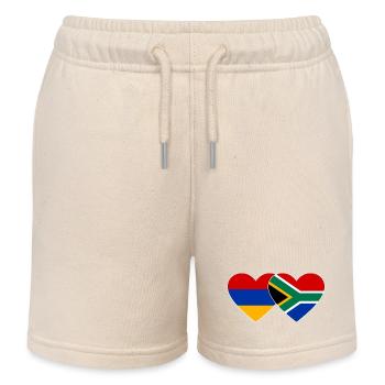 Arménie Afrique du Sud Drapeau Coeur - Short de jogging enfant bio Stanley/Stella - écru doux - Devant