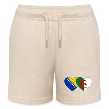 Bosnien Algerien Flagge Herz - Kinder Organic Joggingshorts Mini Bolter von Stanley/Stella - Natur - Vorne