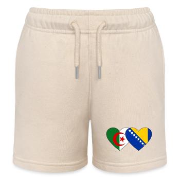 Algerien Bosnien Flagge Herz - Kinder Organic Joggingshorts Mini Bolter von Stanley/Stella - Natur - Vorne